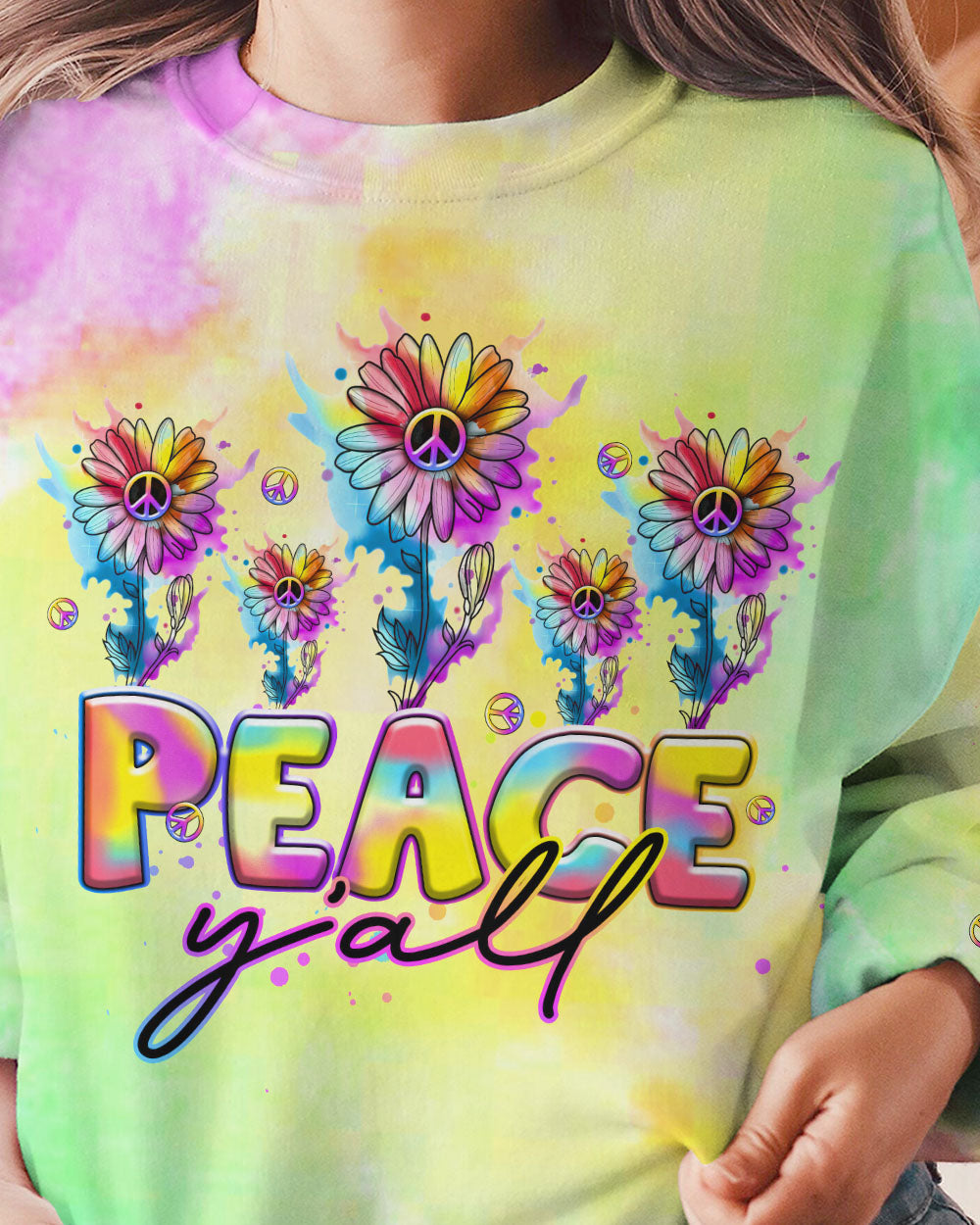 PEACE Y'ALL DAISY ALL OVER PRINT - TLTR1407233