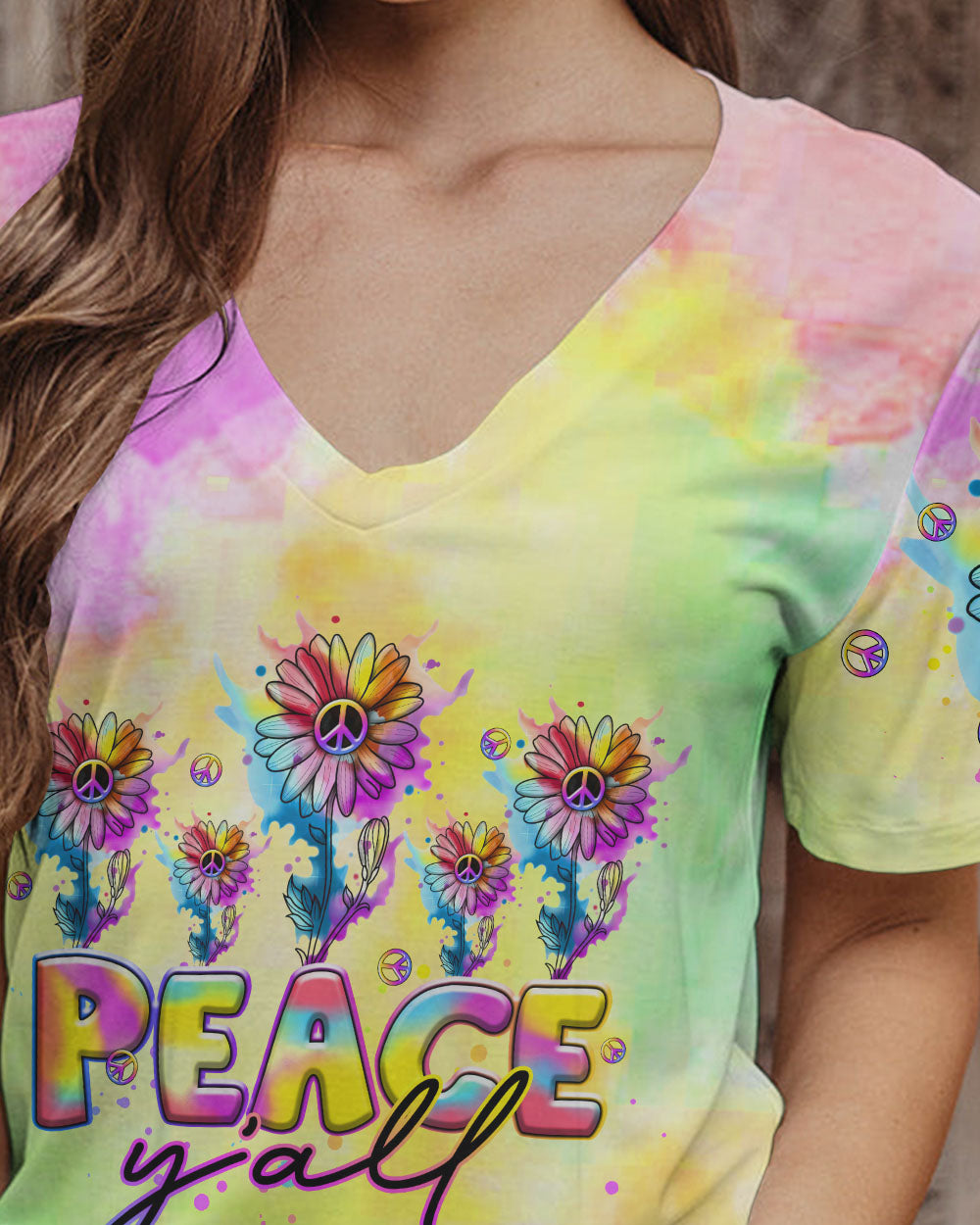 PEACE Y'ALL DAISY ALL OVER PRINT - TLTR1407233