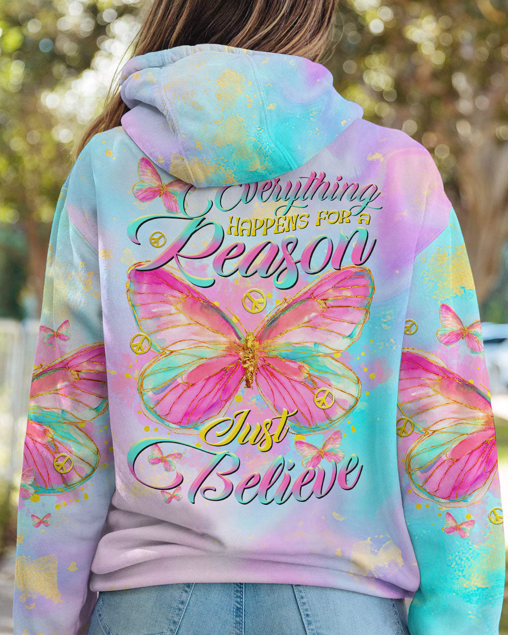 JUST BELIEVE BUTTERFLY ALL OVER PRINT - TLTR1408232