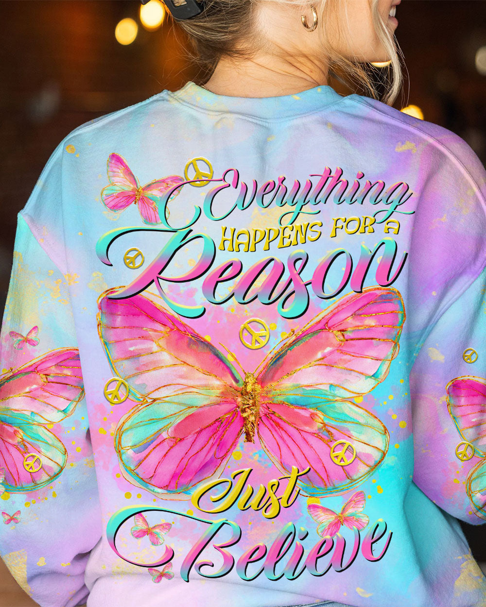 JUST BELIEVE BUTTERFLY ALL OVER PRINT - TLTR1408232