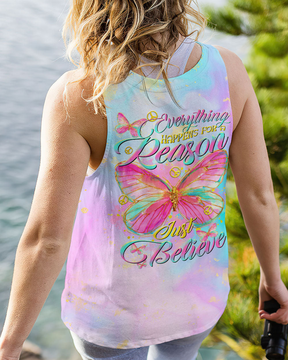 JUST BELIEVE BUTTERFLY ALL OVER PRINT - TLTR1408232