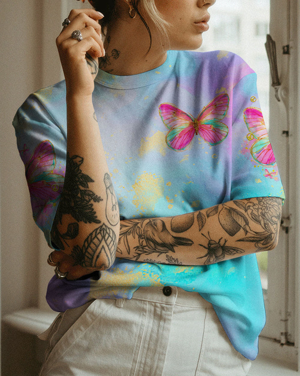 JUST BELIEVE BUTTERFLY ALL OVER PRINT - TLTR1408232