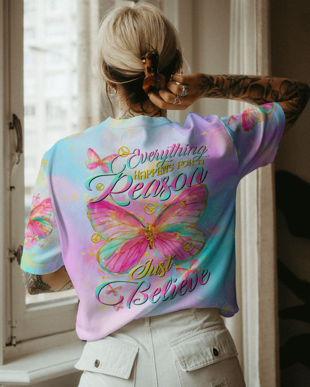 JUST BELIEVE BUTTERFLY ALL OVER PRINT - TLTR1408232