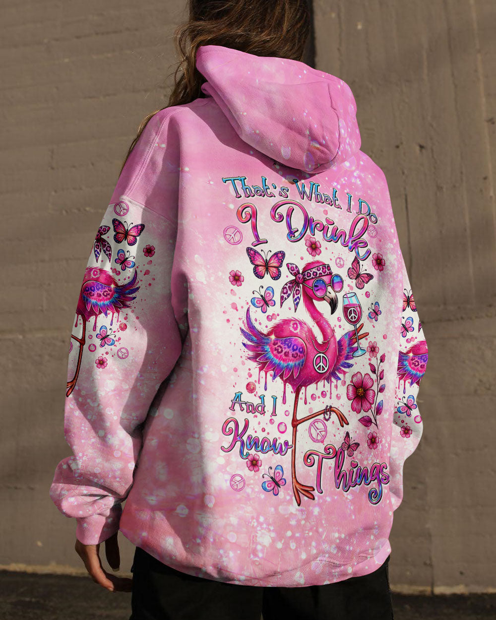 I DRINK AND I KNOW THINGS FLAMINGO ALL OVER PRINT - TLTR1507242