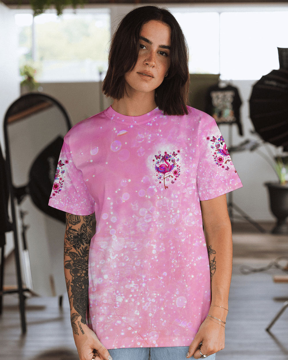 I DRINK AND I KNOW THINGS FLAMINGO ALL OVER PRINT - TLTR1507242