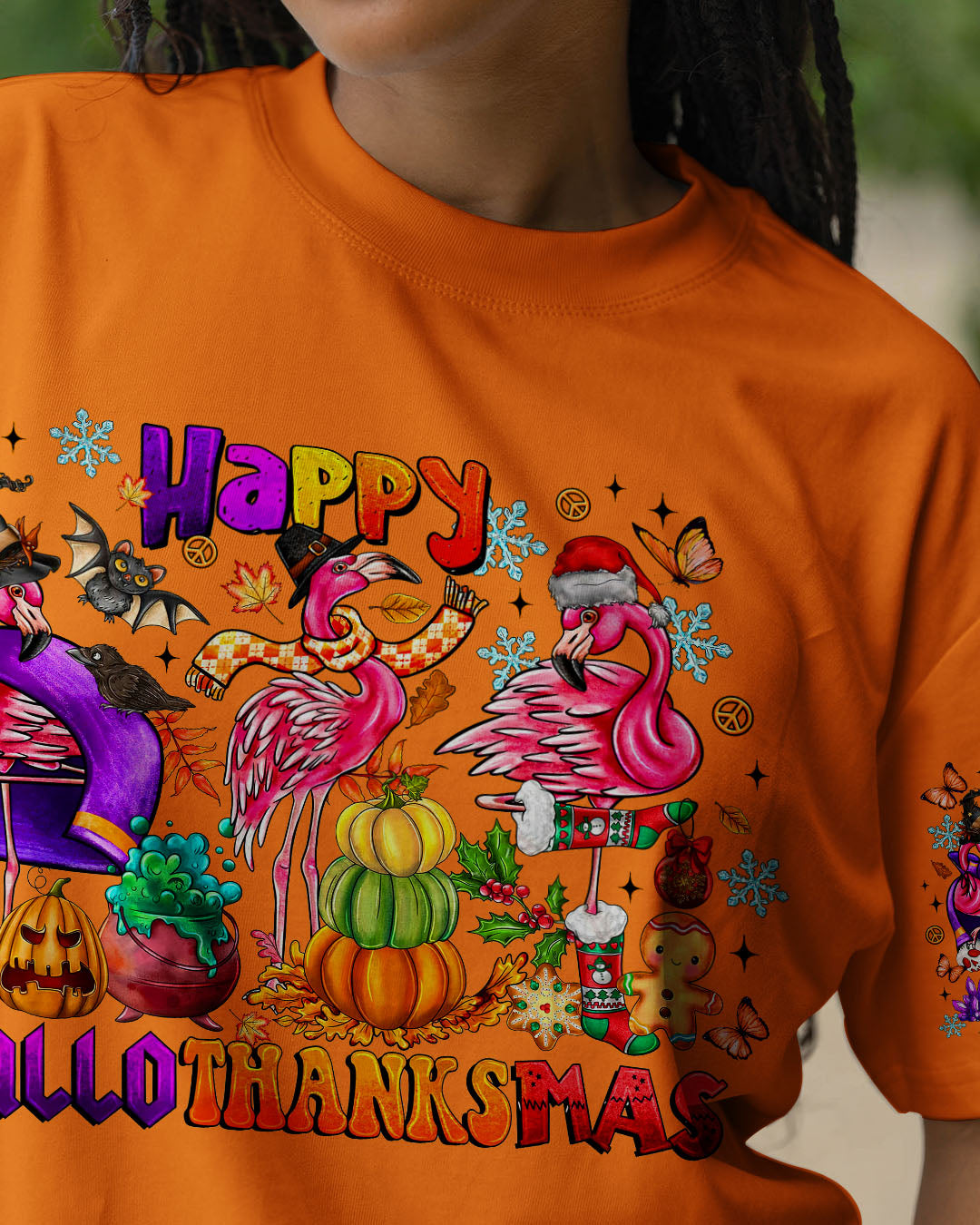 HAPPY HALLOTHANKSMAS  FLAMINGO ALL OVER PRINT - TLTR1508251