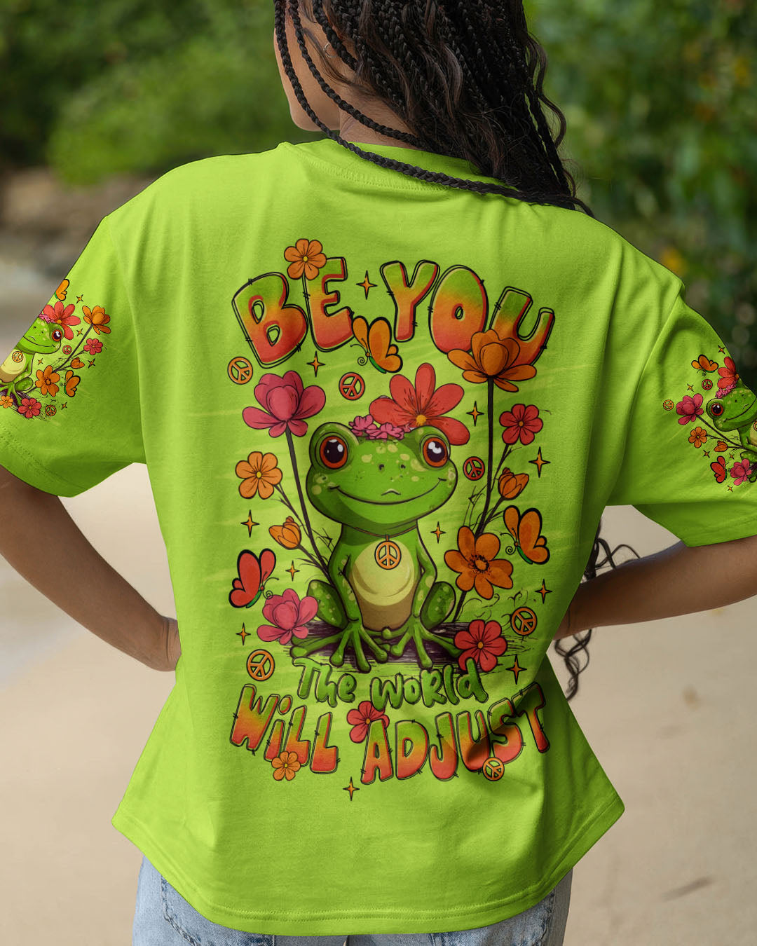 BE YOU THE WORLD WILL ADJUST FROG ALL OVER PRINT - TLTR1508252