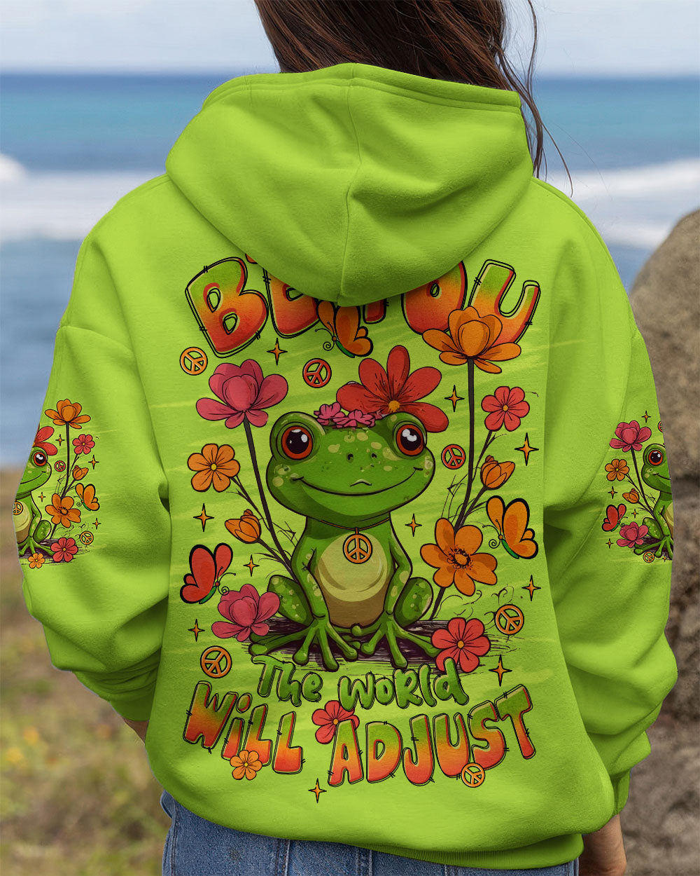 BE YOU THE WORLD WILL ADJUST FROG ALL OVER PRINT - TLTR1508252