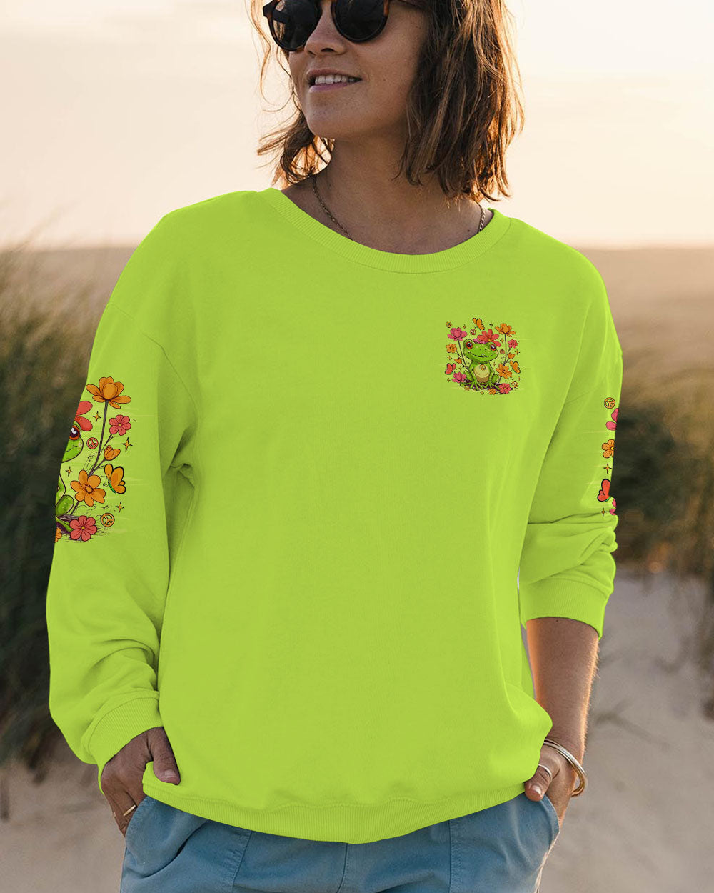 BE YOU THE WORLD WILL ADJUST FROG ALL OVER PRINT - TLTR1508252