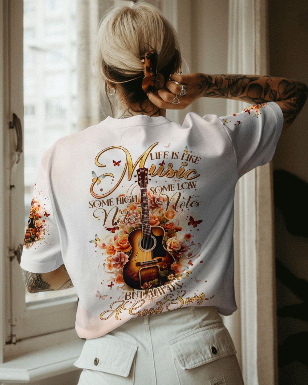 LIFE IS LIKE MUSIC GUITAR ALL OVER PRINT - TLTR1610231