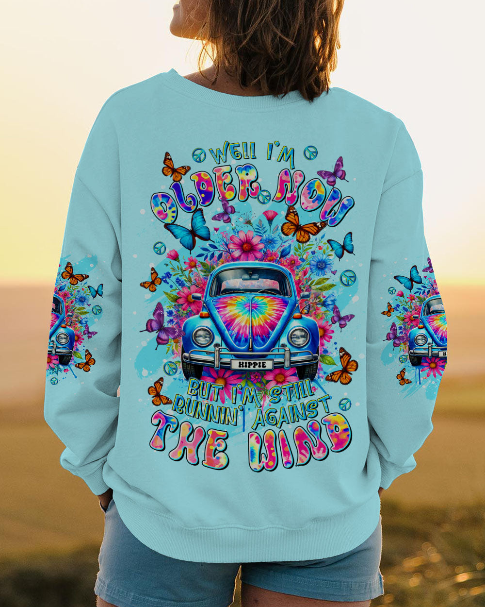 RUNNING AGAINST THE WIND CAR FLOWER ALL OVER PRINT - TLTR1702253