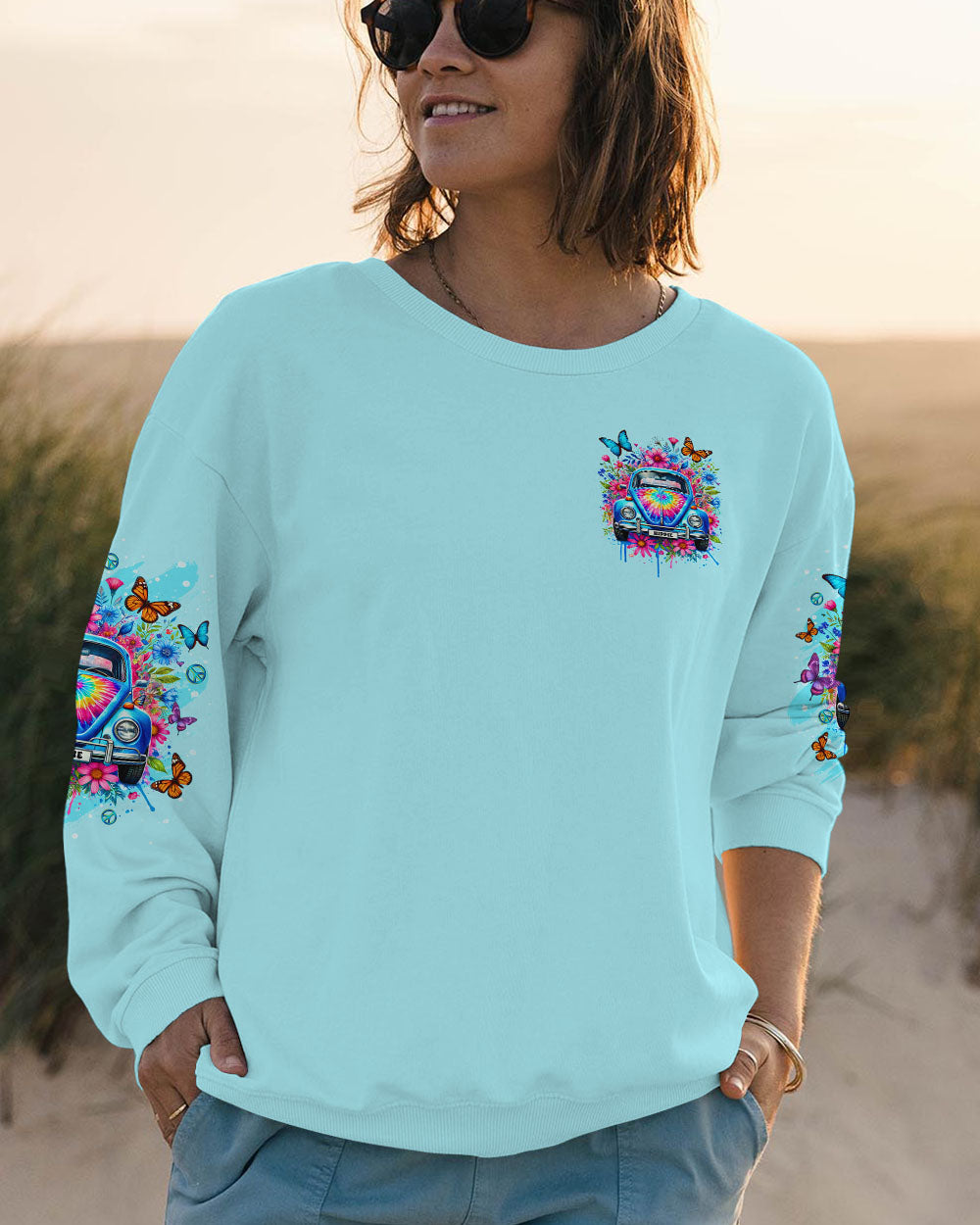 RUNNING AGAINST THE WIND CAR FLOWER ALL OVER PRINT - TLTR1702253