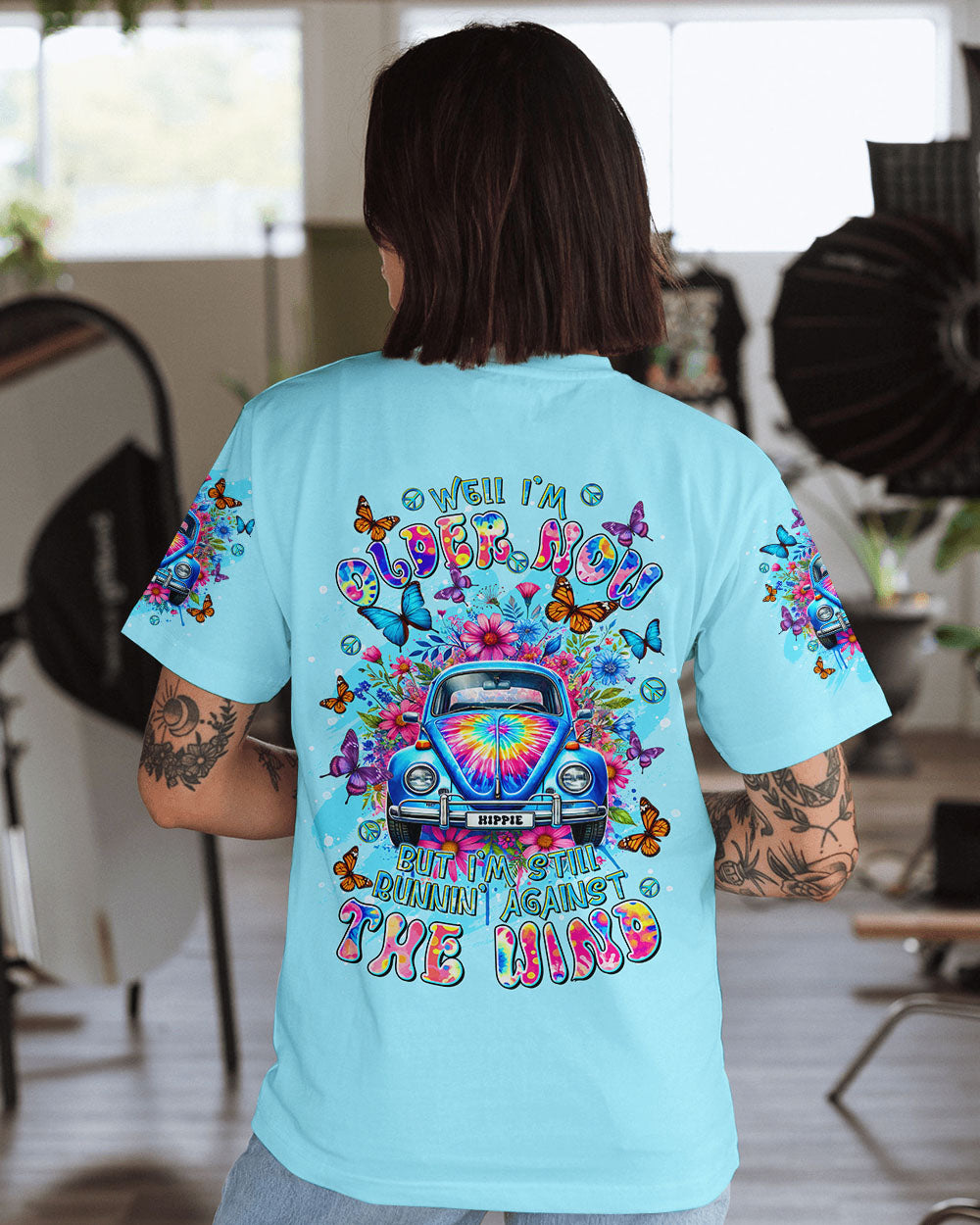 RUNNING AGAINST THE WIND CAR FLOWER ALL OVER PRINT - TLTR1702253