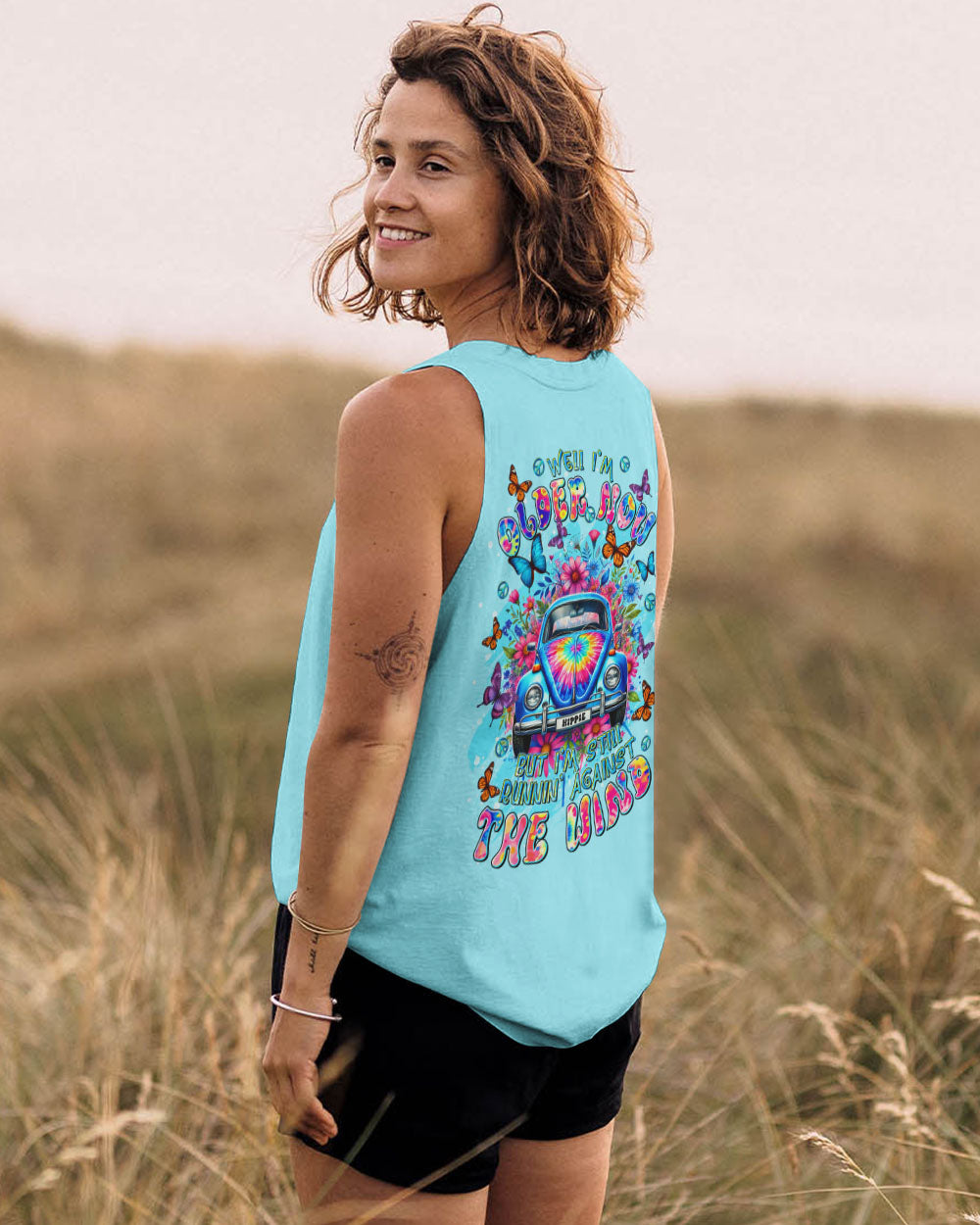 RUNNING AGAINST THE WIND CAR FLOWER ALL OVER PRINT - TLTR1702253