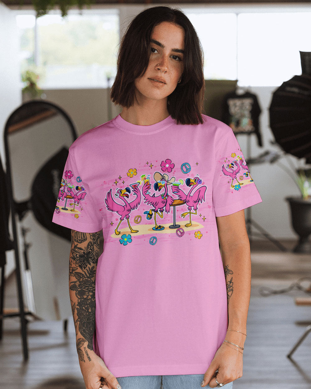 PRETTY IN PINK FLAMINGO ALL OVER PRINT - TLTR1706244