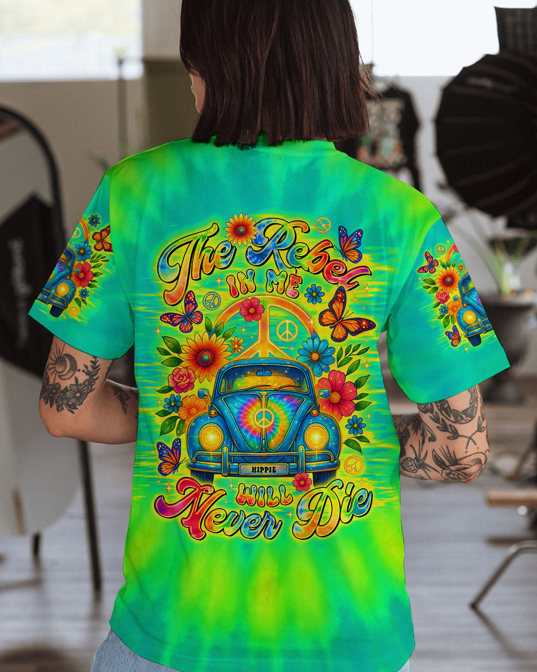 THE REBEL IN ME WILL NEVER DIE CAR TIE DYE ALL OVER PRINT - TLTR1706251