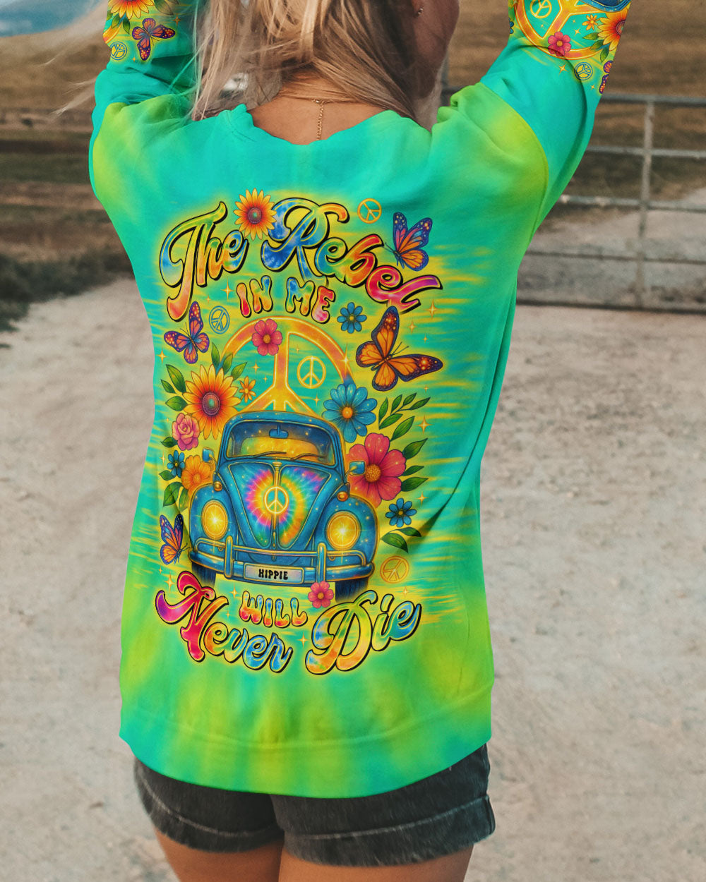 THE REBEL IN ME WILL NEVER DIE CAR TIE DYE ALL OVER PRINT - TLTR1706251