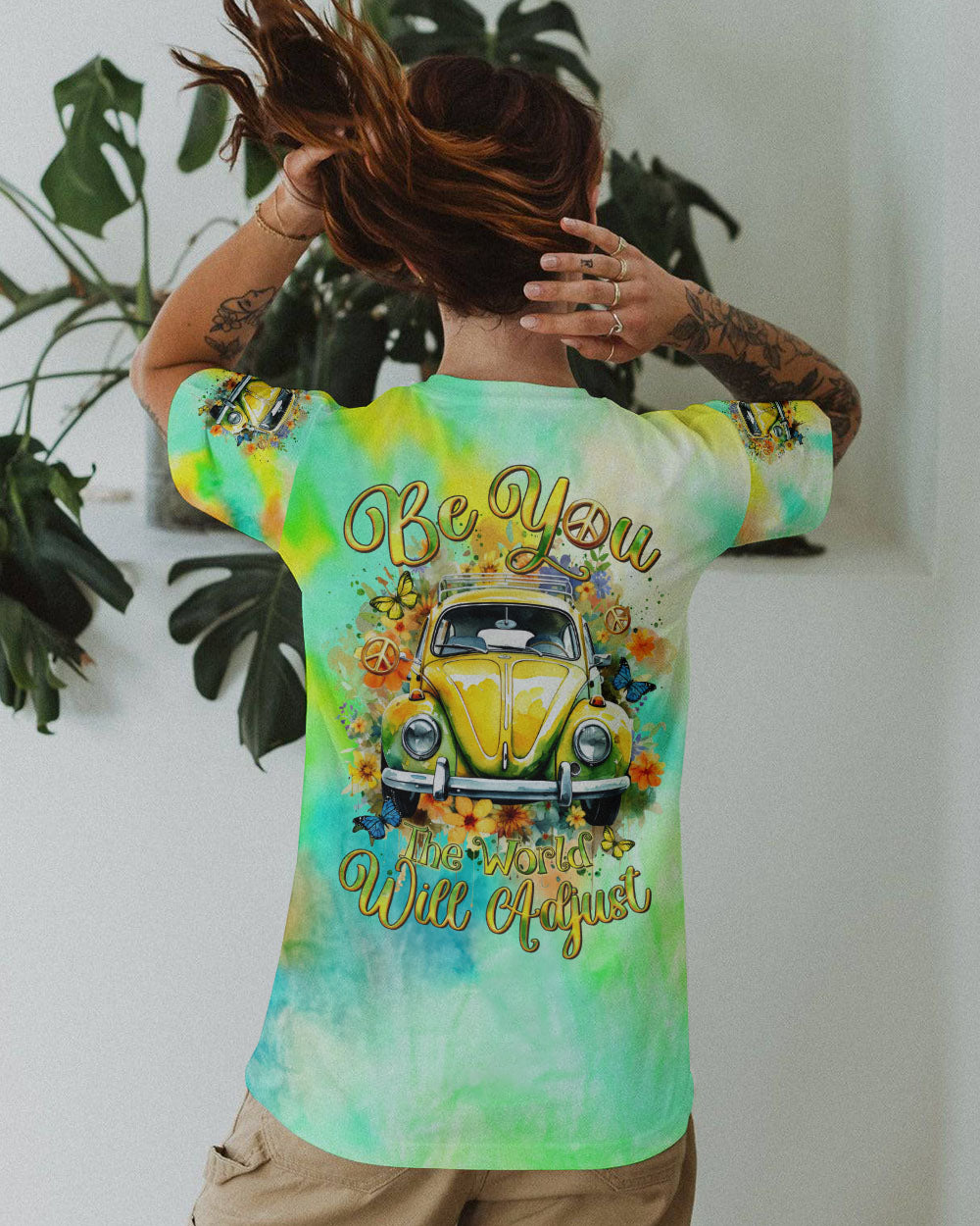 BE YOU THE WORLD WILL ADJUST CAR FLOWER ALL OVER PRINT - TLTR1801243