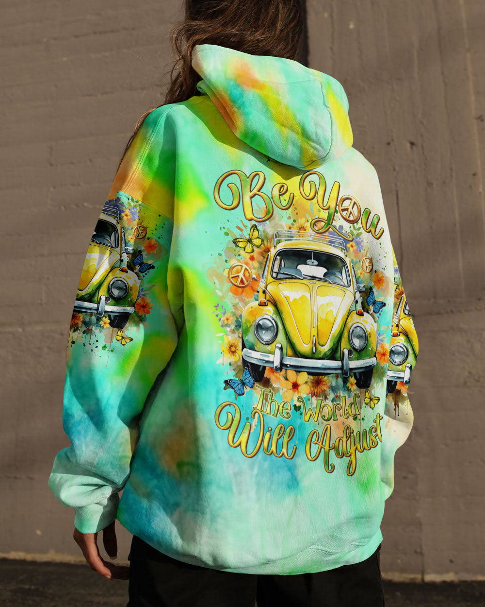 BE YOU THE WORLD WILL ADJUST CAR FLOWER ALL OVER PRINT - TLTR1801243