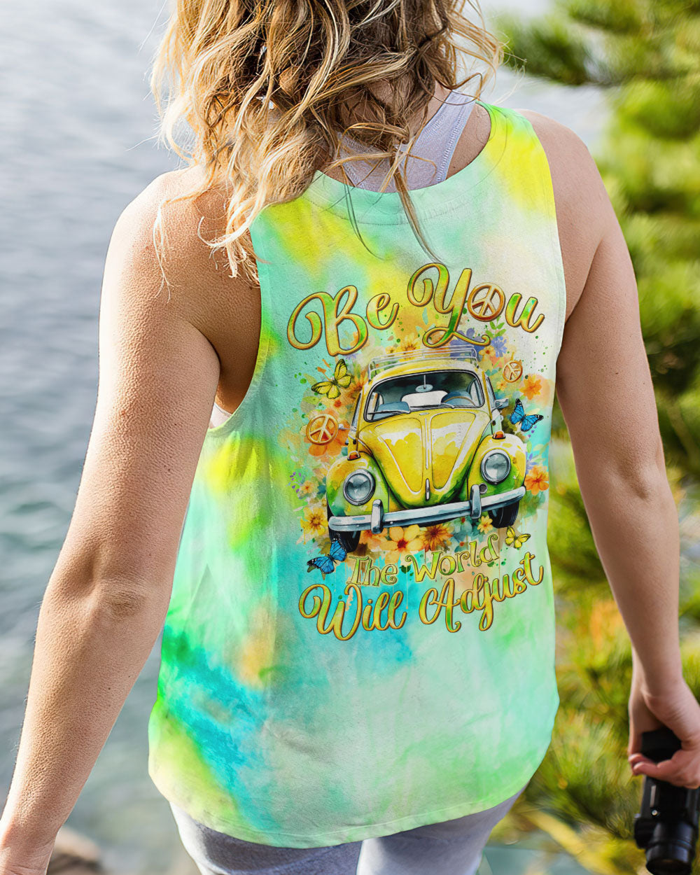 BE YOU THE WORLD WILL ADJUST CAR FLOWER ALL OVER PRINT - TLTR1801243