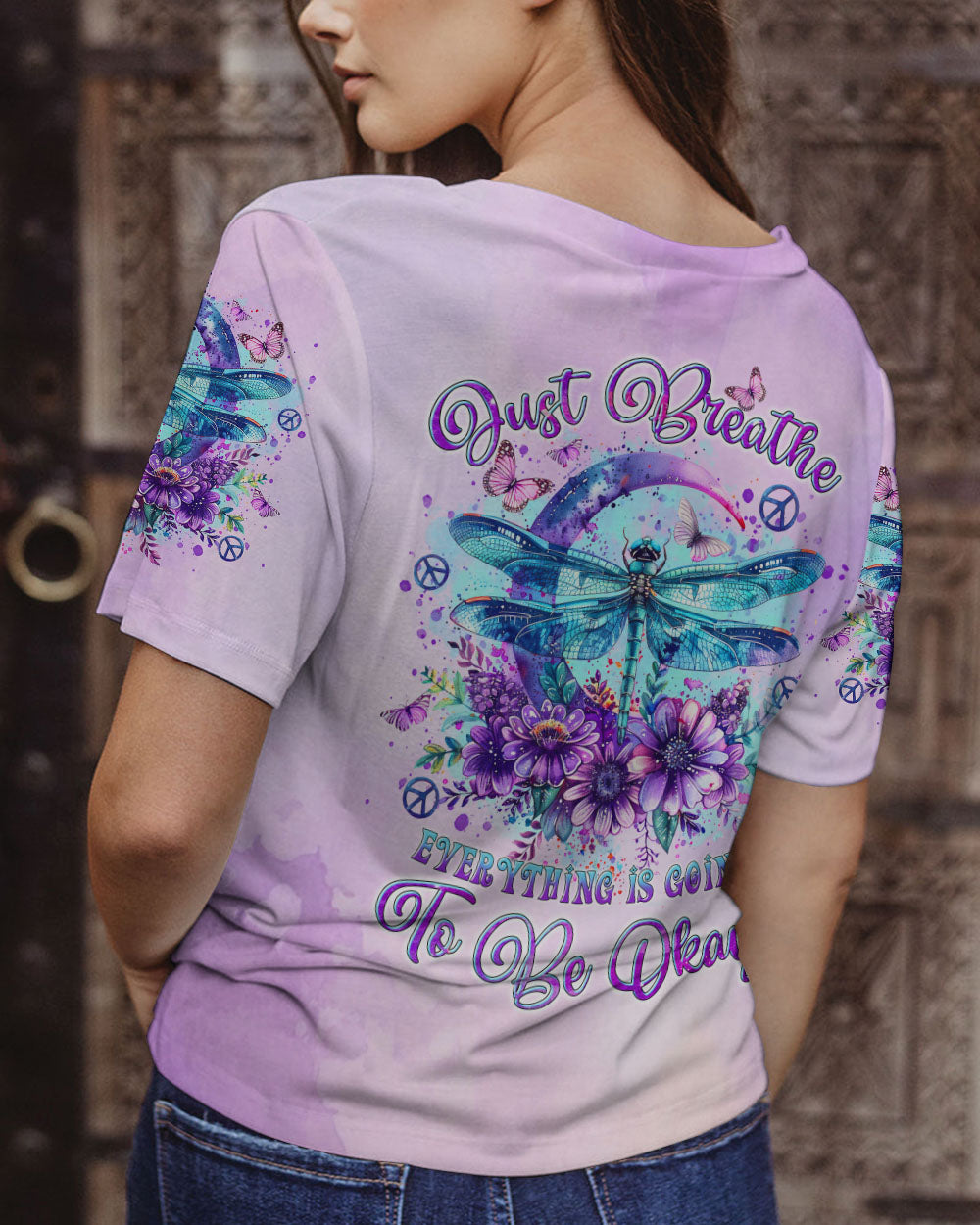 JUST BREATHE DRAGONFLY ALL OVER PRINT - TLTR1807242