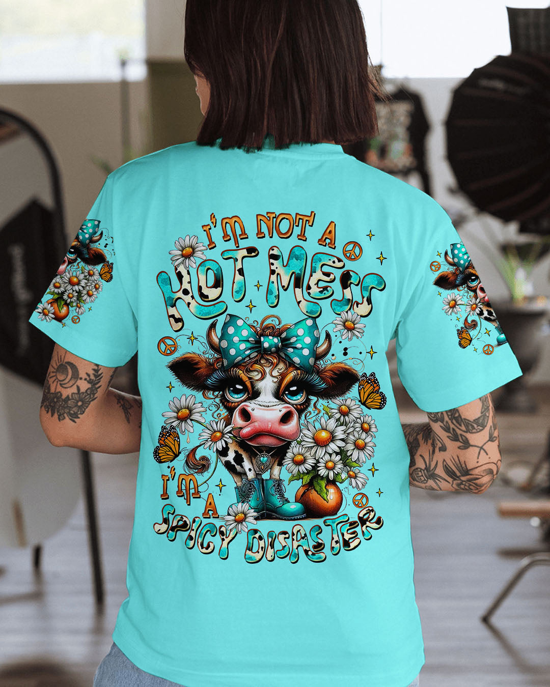I'M NOT A HOT MESS COW ALL OVER PRINT  - TLTR1807252