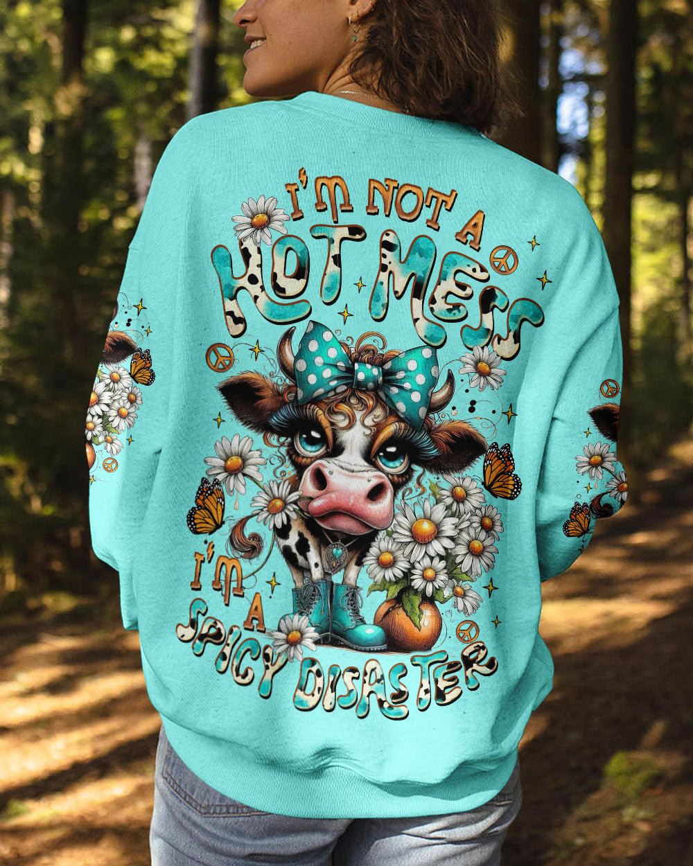 I'M NOT A HOT MESS COW ALL OVER PRINT  - TLTR1807252