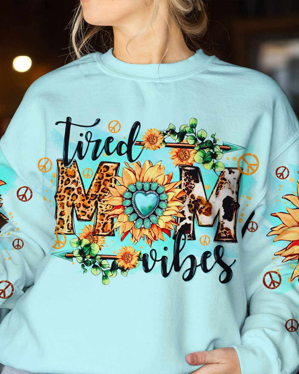 TIRED MOM VIBES SUNFLOWER ALL OVER PRINT - TLTR1808231