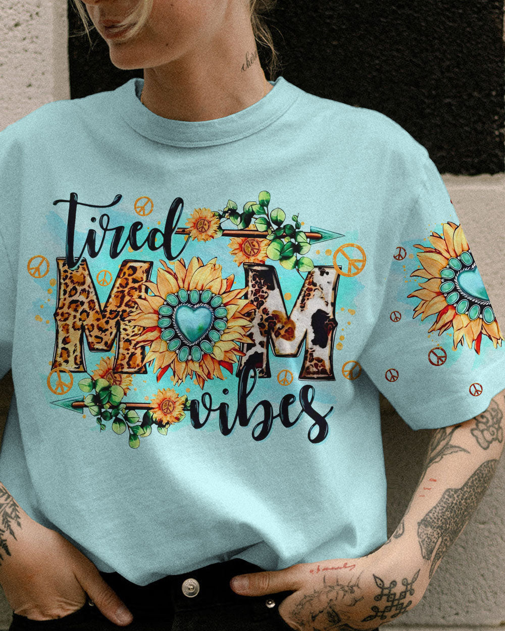 TIRED MOM VIBES SUNFLOWER ALL OVER PRINT - TLTR1808231