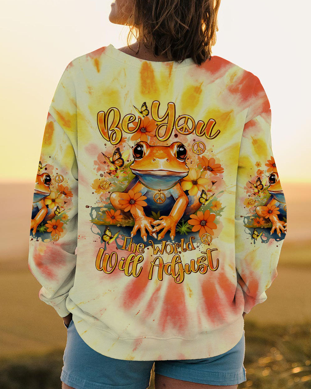 BE YOU THE WORLD WILL ADJUST FROG ALL OVER PRINT - TLTR1901242