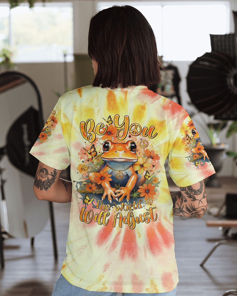 BE YOU THE WORLD WILL ADJUST FROG ALL OVER PRINT - TLTR1901242
