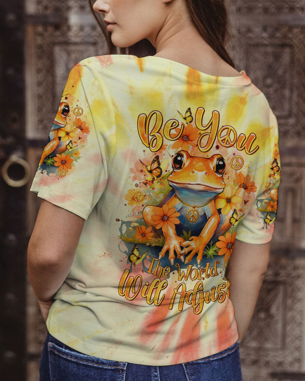 BE YOU THE WORLD WILL ADJUST FROG ALL OVER PRINT - TLTR1901242