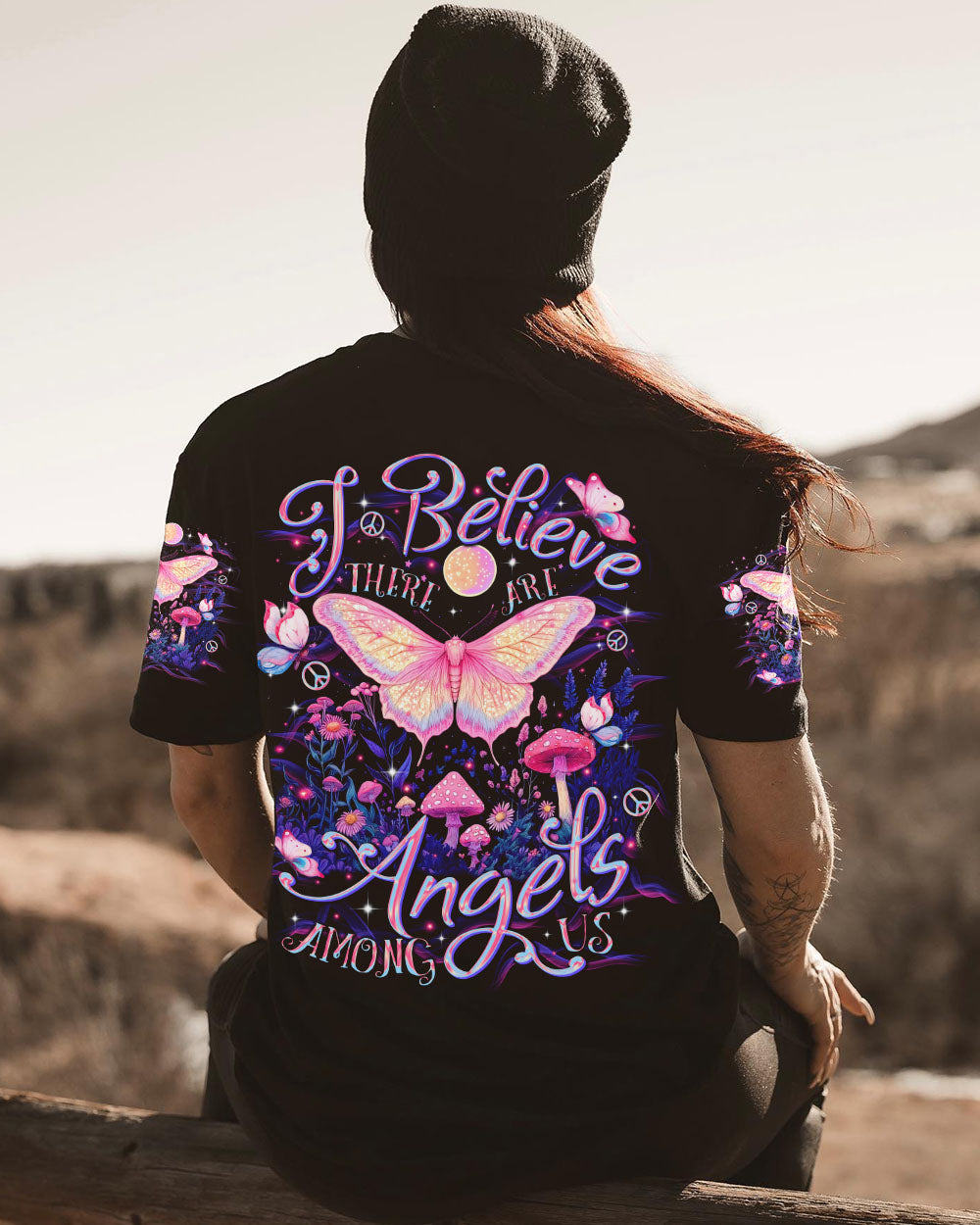 I BELIEVE THERE ARE ANGELS AMONG US BUTTERFLY ALL OVER PRINT  - TLTR1903254