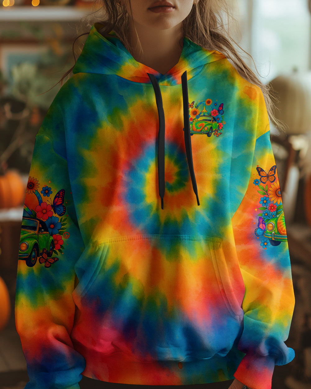 RUNNING AGAINST THE WIND CAR TIE DYE ALL OVER PRINT - TLTR2005253