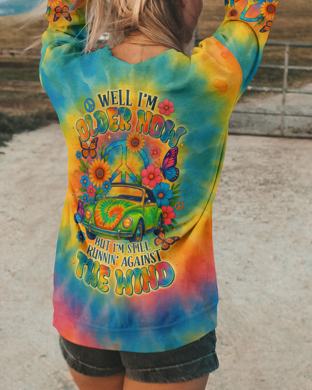 RUNNING AGAINST THE WIND CAR TIE DYE ALL OVER PRINT - TLTR2005253