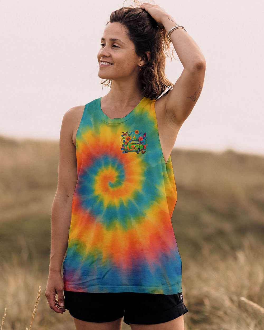 RUNNING AGAINST THE WIND CAR TIE DYE ALL OVER PRINT - TLTR2005253