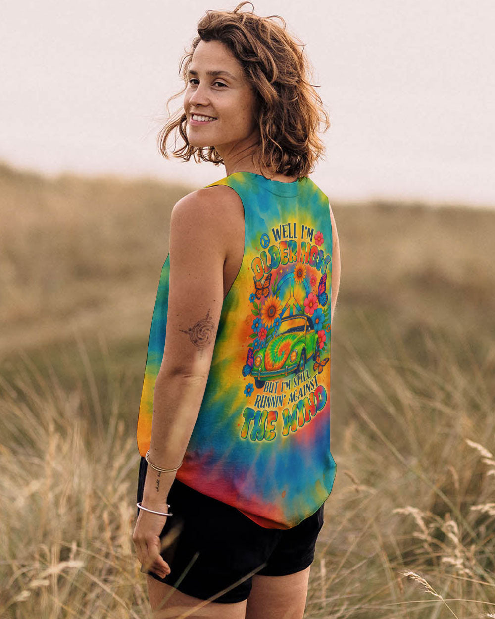 RUNNING AGAINST THE WIND CAR TIE DYE ALL OVER PRINT - TLTR2005253