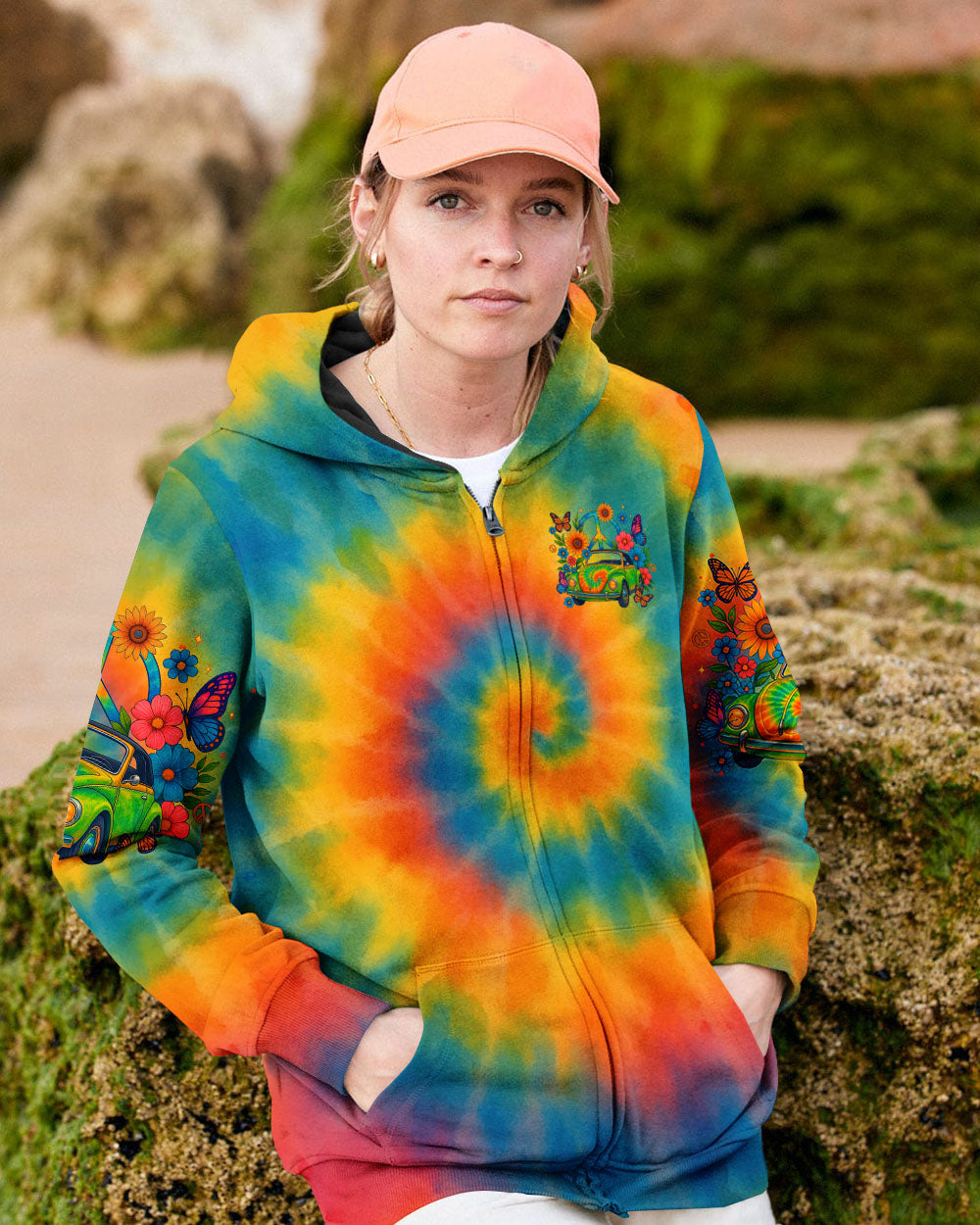 RUNNING AGAINST THE WIND CAR TIE DYE ALL OVER PRINT - TLTR2005253