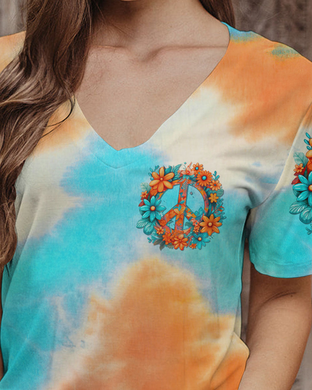 PEACE Y'ALL FLORALS TIE DYE ALL OVER PRINT - TLTR2006232