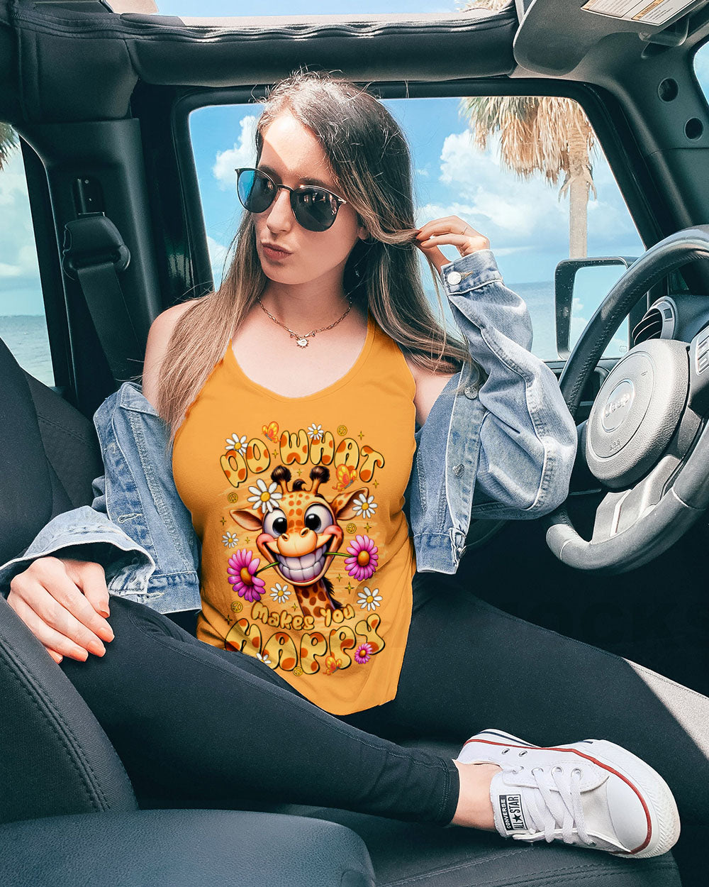 DO WHAT MAKES YOU HAPPY GIRAFFE ALL OVER PRINT  - TLTR2008251