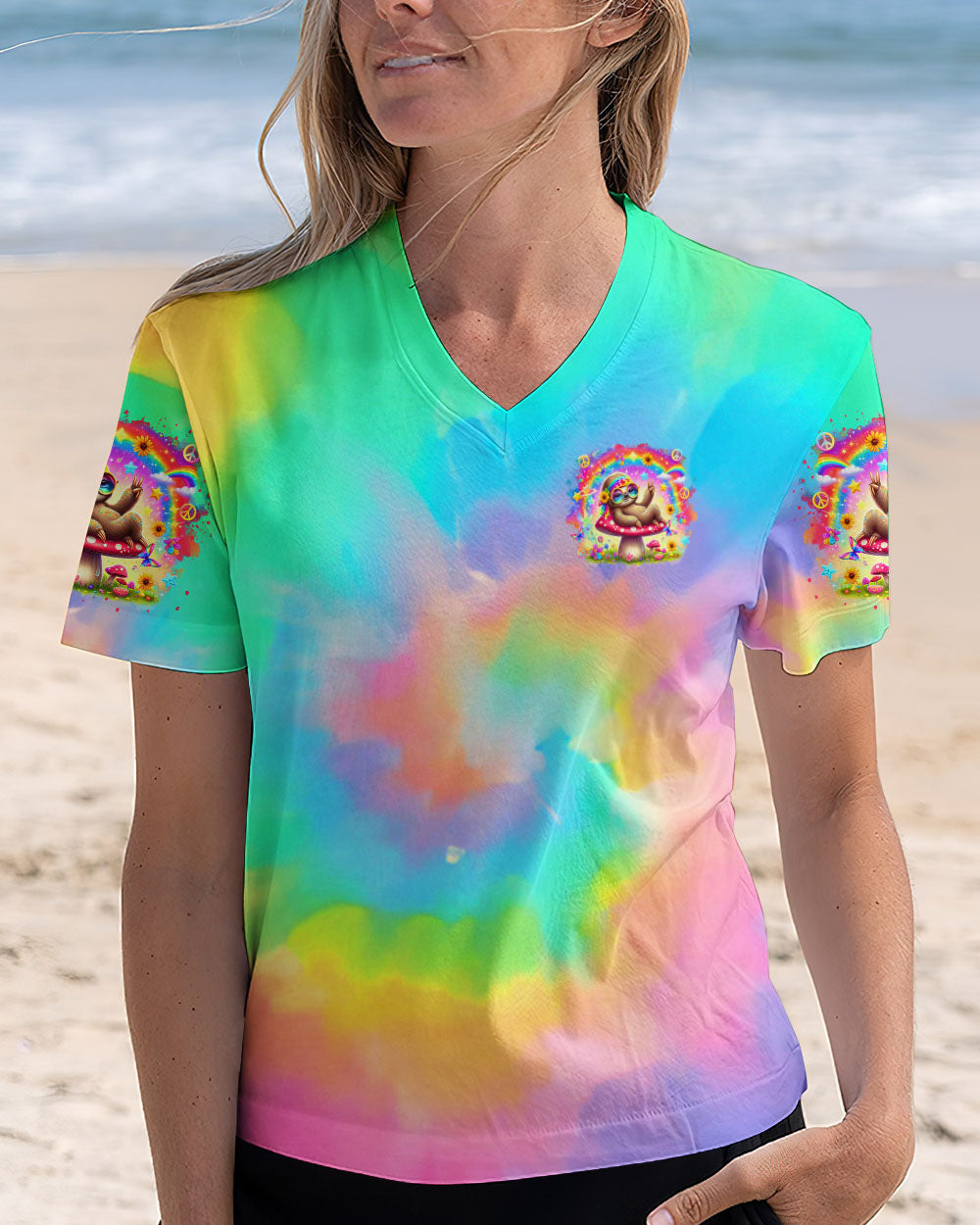BE YOU THE WORLD WILL ADJUST SLOTH ALL OVER PRINT  - TLTR2104254