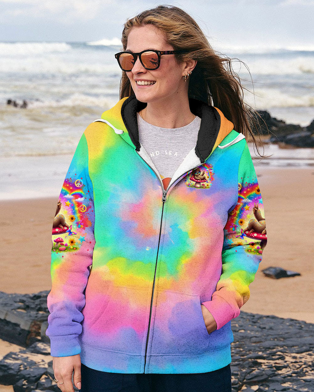 BE YOU THE WORLD WILL ADJUST SLOTH ALL OVER PRINT  - TLTR2104254