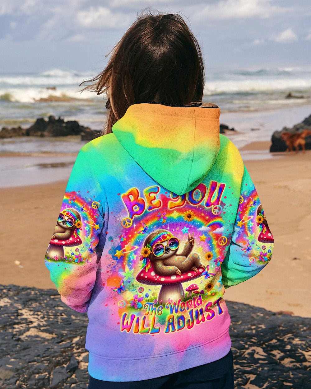 BE YOU THE WORLD WILL ADJUST SLOTH ALL OVER PRINT  - TLTR2104254