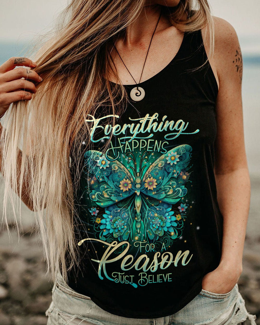 JUST BELIEVE BUTTERFLY ALL OVER PRINT - TLTR2106231