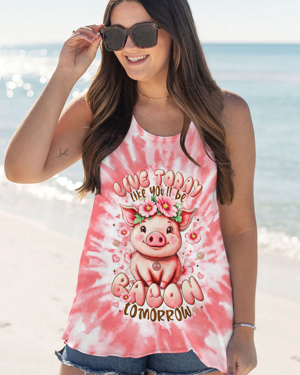 LIVE TODAY LIKE YOU'LL BE  BACON TOMORROW PIG ALL OVER PRINT - TLTR2108251