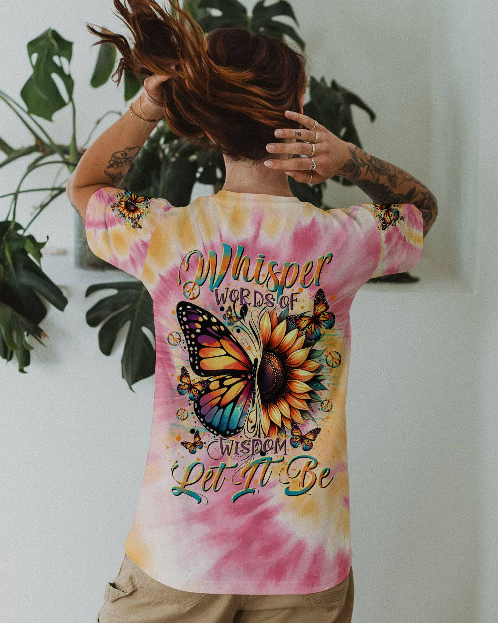 WHISPER WORDS OF WISDOM LET IT BE BUTTERFLY ALL OVER PRINT  - TLTR2211243