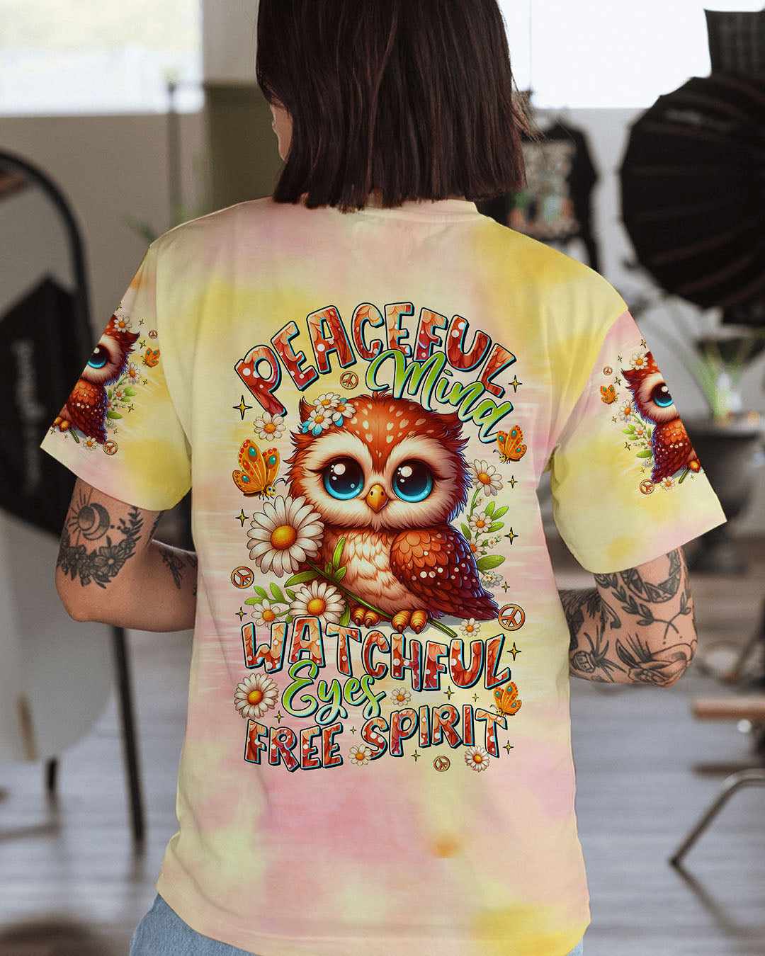 PEACEFUL MIND OWL ALL OVER PRINT - TLTR2406251