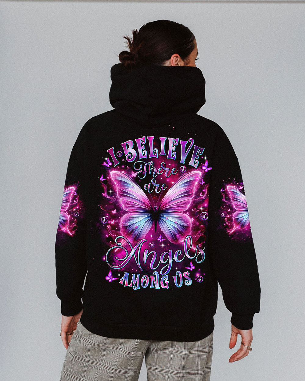 I BELIEVE THERE ARE ANGELS AMONG US BUTTERFLY ALL OVER PRINT  - TLTR2410243