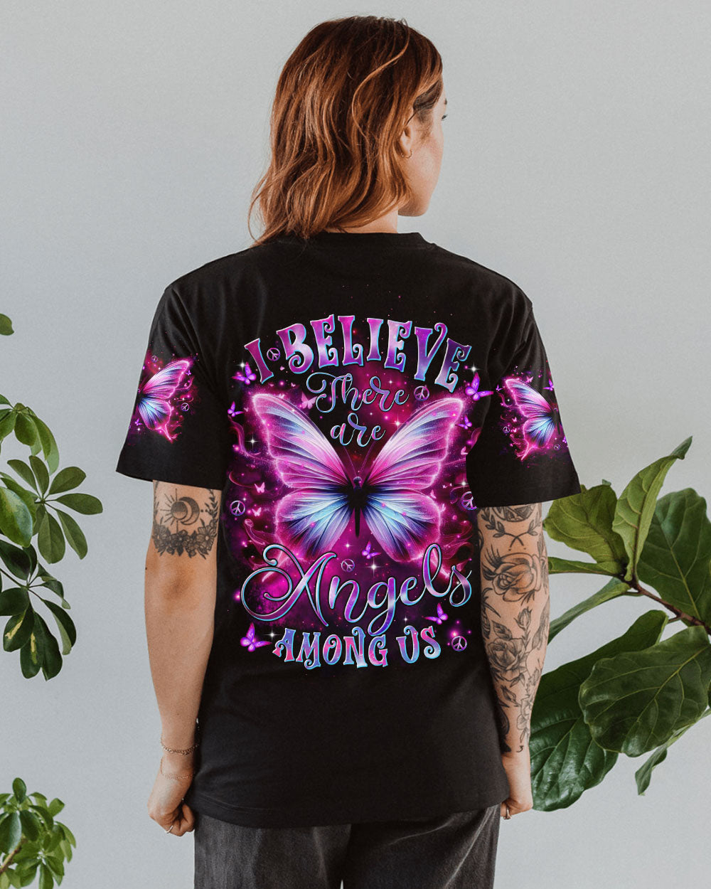 I BELIEVE THERE ARE ANGELS AMONG US BUTTERFLY ALL OVER PRINT  - TLTR2410243
