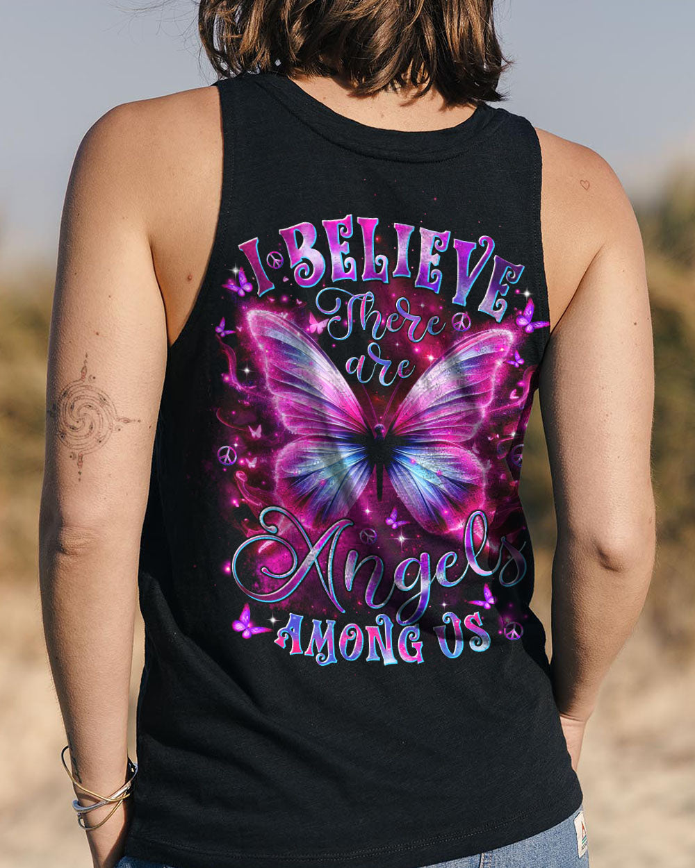 I BELIEVE THERE ARE ANGELS AMONG US BUTTERFLY ALL OVER PRINT  - TLTR2410243